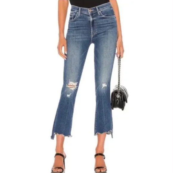 MOTHER The Insider Crop Step Chew Jeans 27 Dancing On Coals